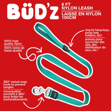 Charger l'image dans la galerie, Bud'z Laisse en nylon pour chien - Turquoise
