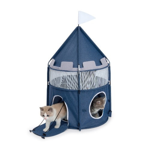 Château Vesper, bleu, Diam. 48 cm (19 po) x H. 83 cm (33 po)