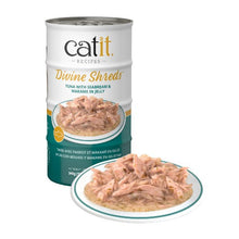 Load image into Gallery viewer, Garnitures Catit Divine Shreds - Thon avec pageot et wakamé en gelée - 4 x conserves de 85 gr
