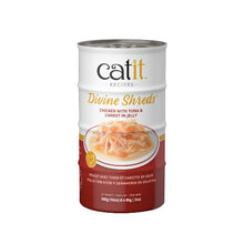 Charger l'image dans la galerie, Garnitures Catit Divine Shreds - Poulet avec thon et carotte en gelée - 4 x conserves de 85 gr
