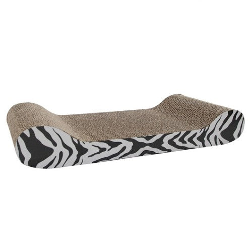 Griffoir Catit Style, forme de chaise longue, motif tigré