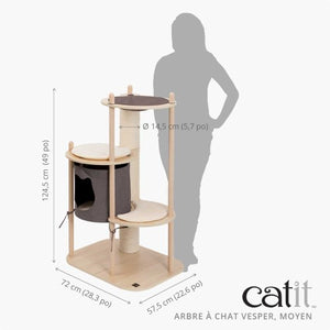 Arbre à chat Catit Vesper, moyen, 72 x 57,5 x 124,5 cm (28,3 x 22,6 x 49 po)