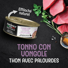Charger l&#39;image dans la galerie, Conserve pour chat Nutrience Trattoria 70 gr - Effiloché aux thon avec palourdes
