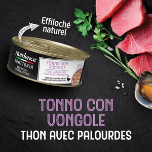 Conserve pour chat Nutrience Trattoria 70 gr - Effiloché aux thon avec palourdes