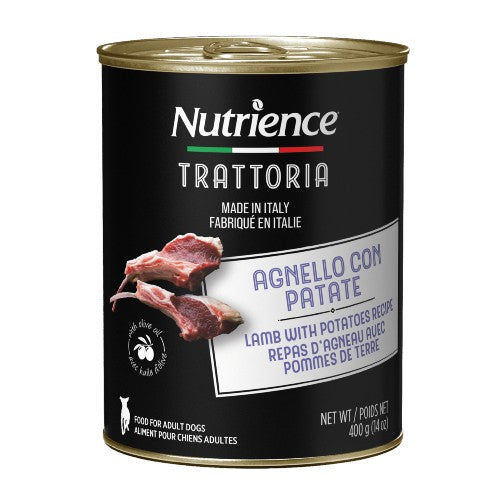 Conserve pour chien Nutrience Trattoria 400 gr - Pâté à l'agneau avec pommes de terre