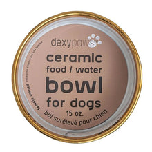 Charger l&#39;image dans la galerie, Dexypaws Bol en céramique pour chien 15 oz - Marbré rose blush avec accent doré
