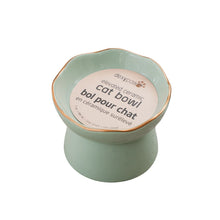 Load image into Gallery viewer, Dexypaws Bol surélevé en céramique pour chat 7.75 oz - Vert sauge

