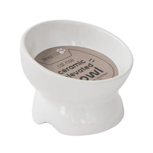 Charger l&#39;image dans la galerie, Dexypaws Bol surélevé en céramique pour chat 7 oz, Blanc
