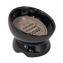 Charger l&#39;image dans la galerie, Dexypaws Bol surélevé en céramique pour chat 7 oz, Noir
