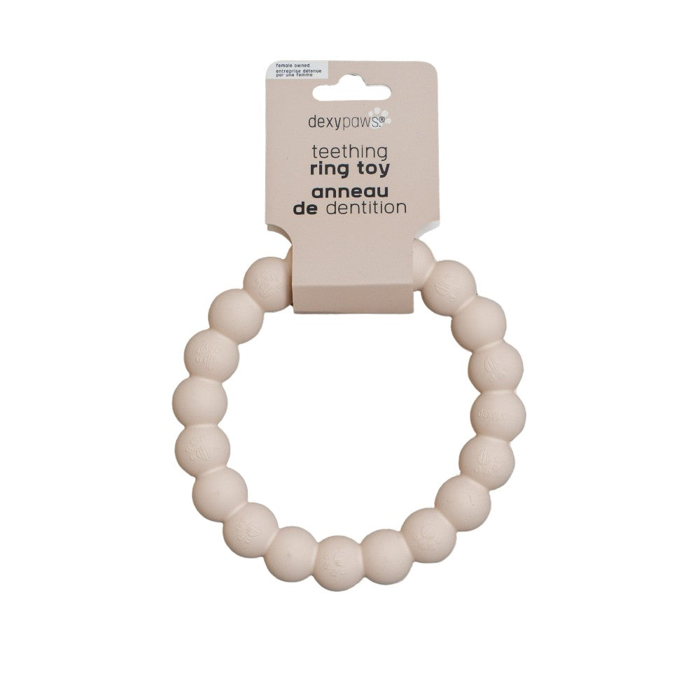 Dexypaws Jouet à mâcher ultra robuste pour chien - Anneau - Beige