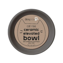 Charger l&#39;image dans la galerie, Dexypaws Bol surélevé en céramique pour chat 7 oz, Gris
