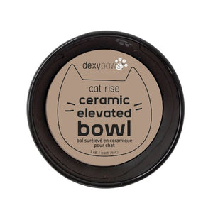 Dexypaws Bol surélevé en céramique pour chat 7 oz, Noir
