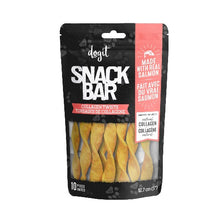 Charger l&#39;image dans la galerie, Dogit Gâteries Snack Bar - Torsades de collagène au saumon - 12,7 cm - Paquet de 10
