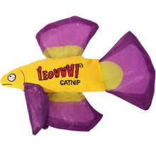 Charger l&#39;image dans la galerie, Ducky World Jouet d&#39;herbe à chat YEOWWW! - Poisson Betta - Mauve
