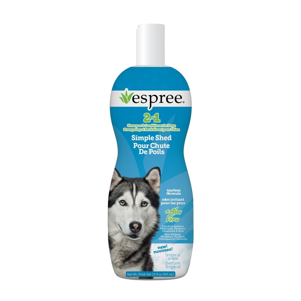 Espree Shampoing et revitalisant 2 en 1 pour chien - Chute de poils - Parfum tropical 591 ml