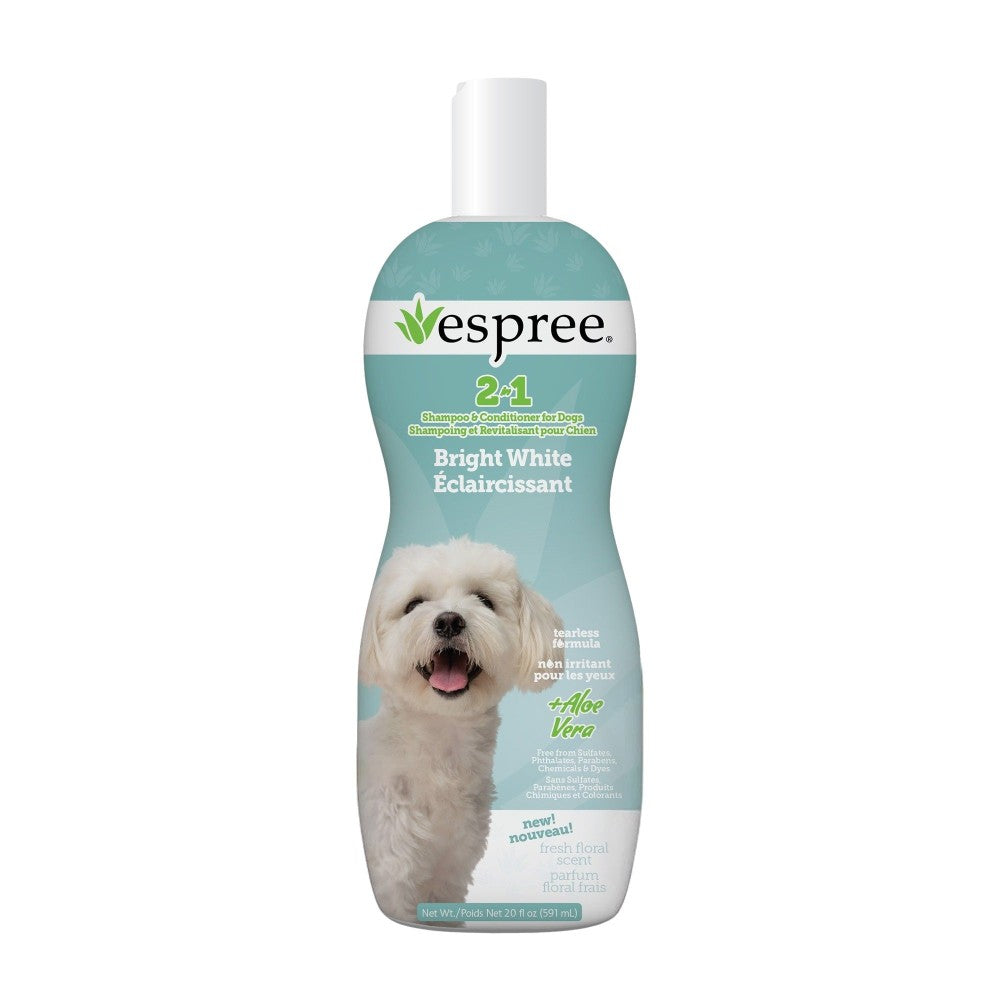 Espree Shampoing et revitalisant 2 en 1 pour chien - Éclaircissant - Parfum floral frais 591 ml