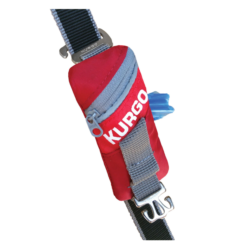 Kurgo Adaptateur pour sac à excréments - Inclus 1 rouleau de 15 sacs, Rouge