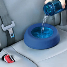 Charger l&#39;image dans la galerie, Kurgo Bol à eau en silicone pour voiture anti éclaboussures Wander, Bleu
