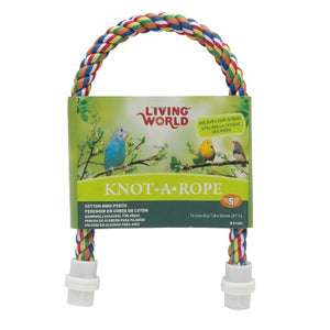 Perchoir Knot-A-Rope Living World en coton, multicolore, diam. 16 mm, long. 53 cm