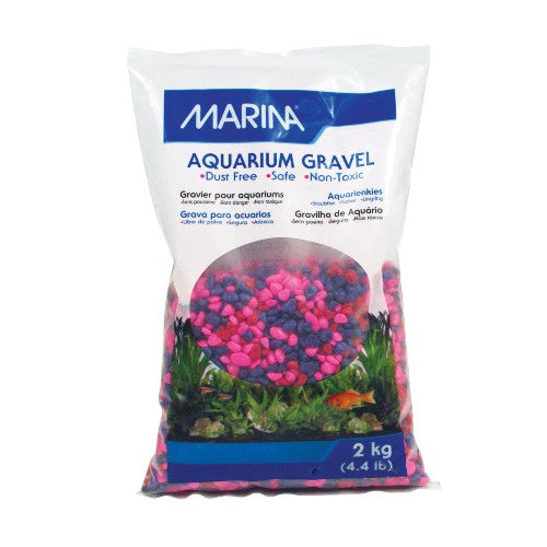 Gravier décoratif Marina, rose, rouge et violet, 2 kg (4,4 lb)