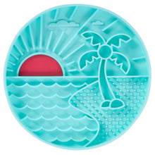 Charger l&#39;image dans la galerie, Messy Mutts Bol d&#39;alimentation en silicone - Turquoise à motif de plage
