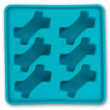 Load image into Gallery viewer, Messy Mutts Moule à sucettes glacées en silicone avec cadre (6 friandises) - Bleu
