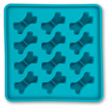 Load image into Gallery viewer, Messy Mutts Moule à sucettes glacées en silicone avec cadre (12 friandises) - Bleu
