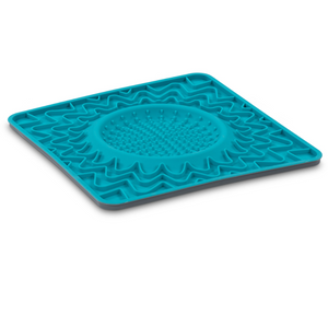 Messy Mutts Tapis D'alimentation En Silicone Avec Cadre Et Bol Intégré 10"x10" - Bleu