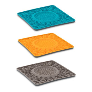 Messy Mutts Tapis d'alimentation thérapeutique en silicone avec bol intégré, Melon
