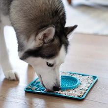 Charger l&#39;image dans la galerie, Messy Mutts Tapis d&#39;alimentation thérapeutique en silicone avec bol intégré, Melon
