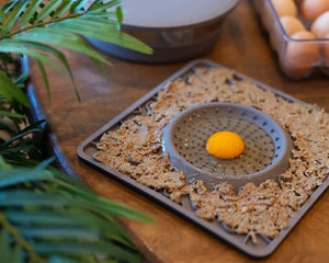 Messy Mutts Tapis d'alimentation thérapeutique en silicone avec bol intégré, Melon