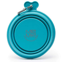 Charger l&#39;image dans la galerie, Messy Mutts Bol en silicone rétractable, Bleu
