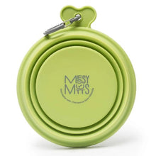 Charger l&#39;image dans la galerie, Messy Mutts Bol en silicone rétractable, Vert
