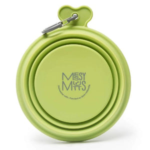 Messy Mutts Bol en silicone rétractable, Vert