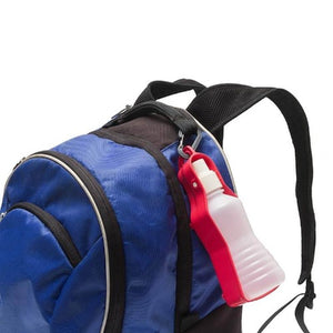 Messy Mutts abreuvoir de voyage en plastique, Bleu