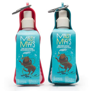 Messy Mutts abreuvoir de voyage en plastique, Bleu