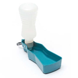 Messy Mutts abreuvoir de voyage en plastique, Bleu
