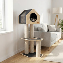 Load image into Gallery viewer, Noba Arbre à chat Condo Deluxe avec corde Fique de haute qualité - Gris
