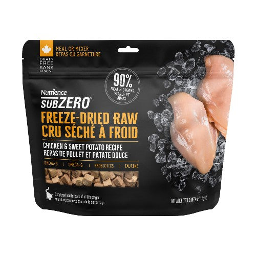 Nourriture Nutrience SubZero Cru Séché à froid pour chat, Repas de Poulet et Patate Douce