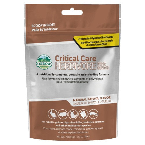 Oxbow Critical Care - Suppléments pour herbivore - Saveur de papaye finement moulue 100 gr