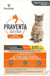 Traitement Parapet Praventa, chats de petite taille, 3 ou 6 tubes