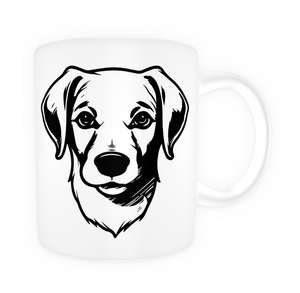 Tasse en céramique-Thème animaux-Labrador noir et blanc