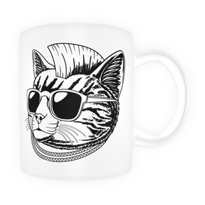 Tasse en céramique-Thème animaux-Chat Punk