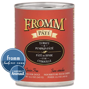 Conserve pour chien FROMM - Caisse de 12- PÂTÉ DE DINDE ET DE CITROUILLE Sans grains