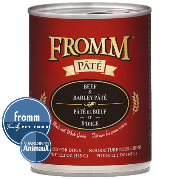 Conserve pour chien FROMM - Caisse de 12- PÂTÉ DE BOEUF ET DE PATATES DOUCE sans grains