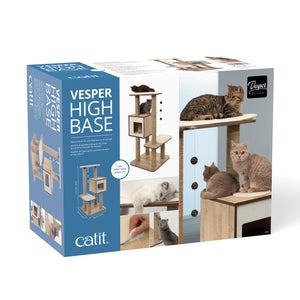 Meuble High Base Vesper, chêne, 56 x 56 x 121,5 cm (22 x 22 x 48,8 po)
