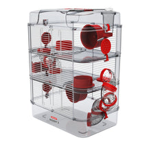 Charger l&#39;image dans la galerie, Cage Trio Rody 3 pour hamster, trois étages, rouge, 41 x 27 x 53 cm - Boutique Le Jardin Des Animaux -Habitat pour petit mammifèreBoutique Le Jardin Des AnimauxVP1706
