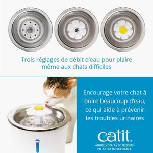 Abreuvoir avec fleur et dessus en acier inoxydable Catit - Boutique Le Jardin Des Animaux -AbreuvoirBoutique Le Jardin Des Animaux43725