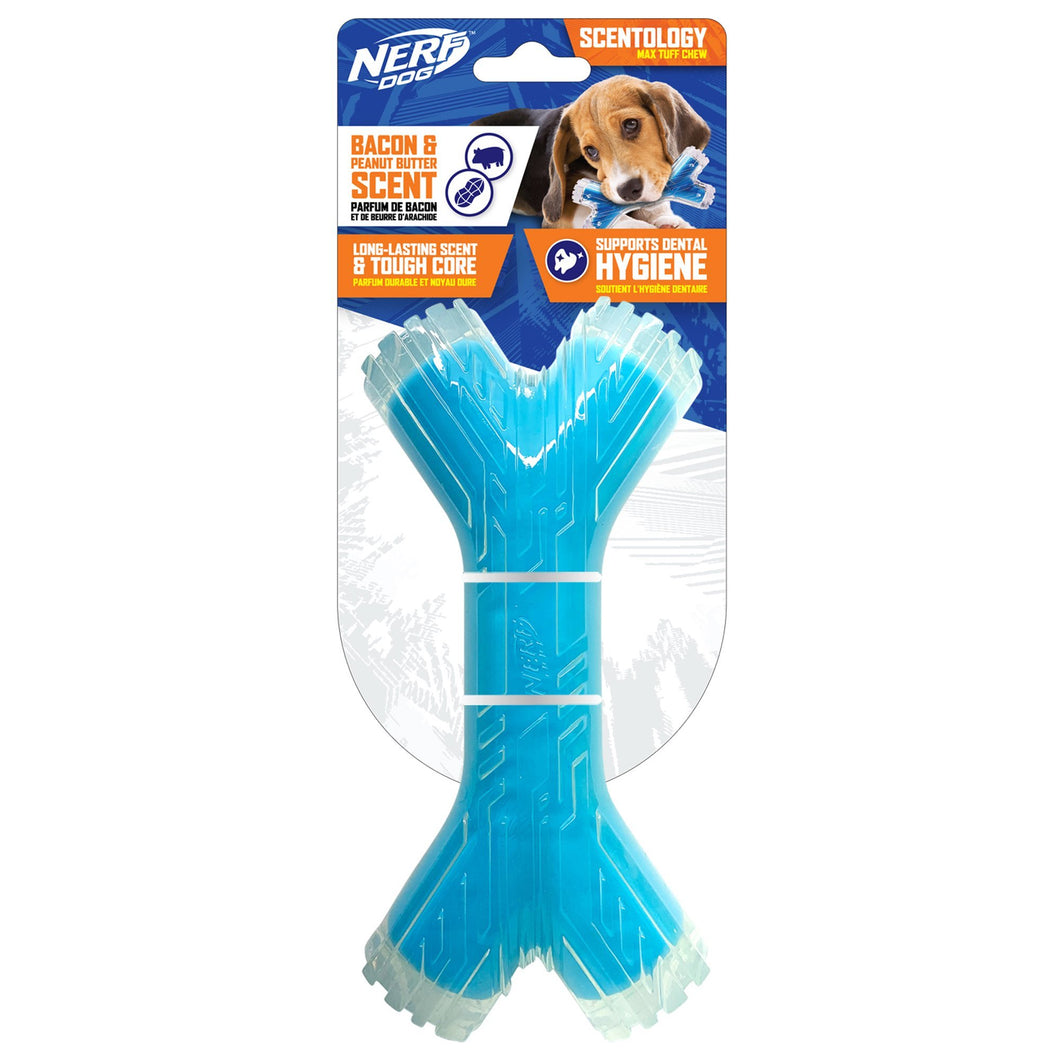 Bâton croisé Scentology Nerf Dog, parfum de bacon et de beurre d’arachide, bleu pâle, 20 cm (8 po) - Boutique Le Jardin Des Animaux -jouet chienBoutique Le Jardin Des AnimauxVP6947