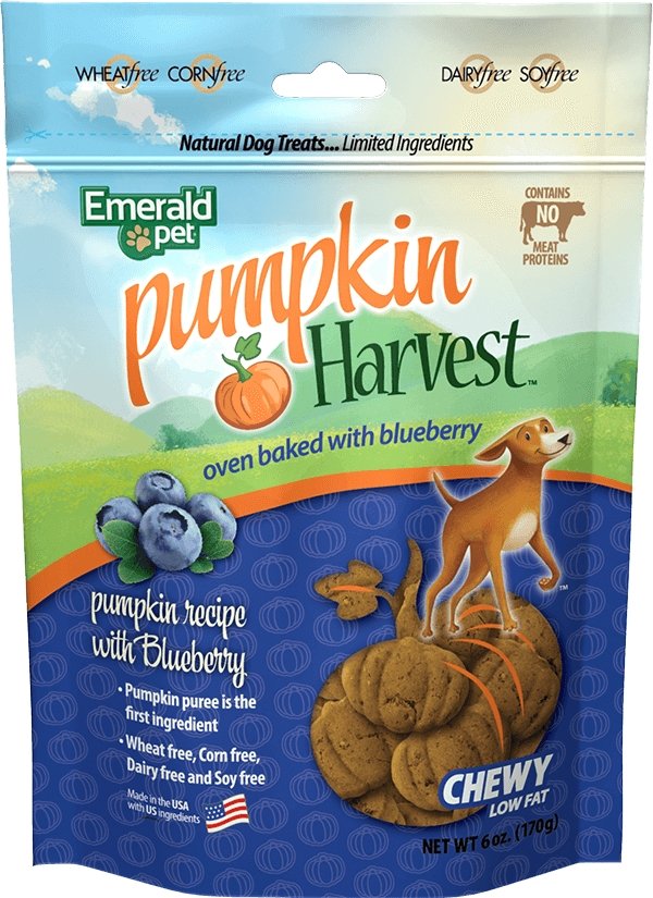 Biscuits pour chien tendre Pumpkin Harvest bleuet et citrouille, Emerald Pet - Boutique Le Jardin Des Animaux -Gâterie pour chienBoutique Le Jardin Des AnimauxEMT00645